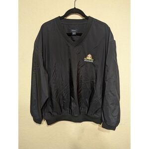 Vintage IZOD Embroidered The Golf Club at South Hampton‎ Windbreaker Black Large